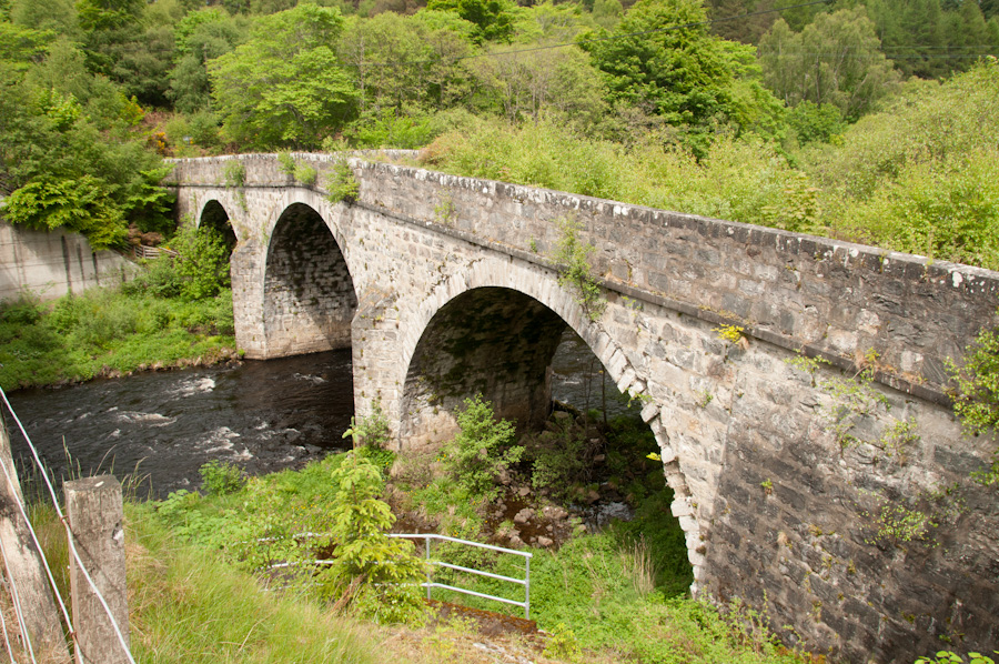 Old Shin Bridge over River Shin, Inveran